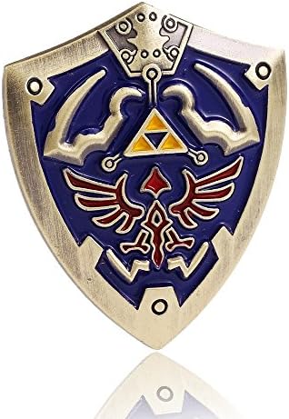 Game The Legend Of Zelda Shield Brooches Enamelled Alloy Brooches Female Male Brooch Pins 3.5x4 cm (Bronze)
