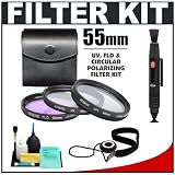 Zeikos55mm3-Piece(UVHaze/CPLCircularPolarizing/FLDFluorescentCorrection)DigitalMulti-CoatedGlassFilterKitwithCase+AccessoryKit