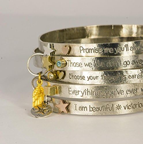 Power Phrase Bangle with YOUR custom engraved Mantra, Gift for HER, Graduation gift, Blessing bracelet .. Handmade positive jewelry .. BOHO gift for Daughter, Sister, best friend