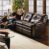 IMAGE OF Groton Bonded Leather Dual Reclining Sofa Upholstery: Sebring Coffeebean
