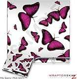 Sony PS3 Slim Skin - Butterflies Purple