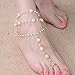 Sandistore Womens Beach Imitation Pearl Barefoot Sandal Foot Jewelry Anklet Chain