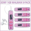 Sony NWZ-B133FPNK 1GB Walkman&reg; MP3 Player 5-Pack