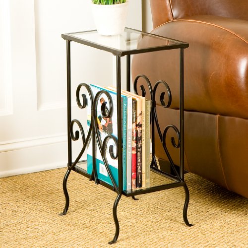 SEI Decorative Metal Magazine Table