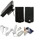 3n1 Combo Apple iPhone - Special Black Premium Leather Flip Case with Removable Video Stand Rotating Belt Clip - Bundled with Screen Protector, 12v Rapid Premium Car Charger and Home Travel Wall AC Adapter Charger (Not Compatible with 1st Generation iPhone)