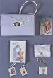 Girls Deluxe First Communion Gift Sets - Pearl Rosary with Satin Rosary Case - Missal - FC Pin - Scapular - Dainty Flower Shoulder Purse
