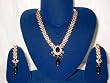 Christmas Gift Onyx Black Beads Victorian Style Necklace Earrings Set