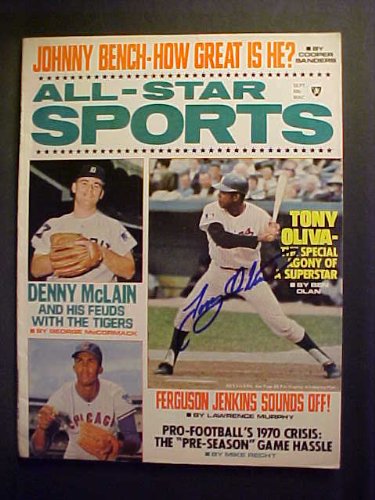 Tony Oliva Minnesota Twins Autographed September 1970 All-Star Sports Magazine