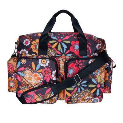 Trend Lab Deluxe Duffle Style Diaper Bag, Bohemian Floral image
