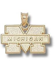 University of Michigan Pendant - 10k Gold Block "M" with Michigan 7/16"