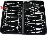 16 Piece Professional Body Piercing Tool Set Kit & Case