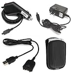 Rapid Car Charger + Home Travel Charger + Large Black Pouch Case for Verizon, Sprint, Alltel Palm 755p Treo
