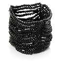 Black Glass Herring Wide Bracelet