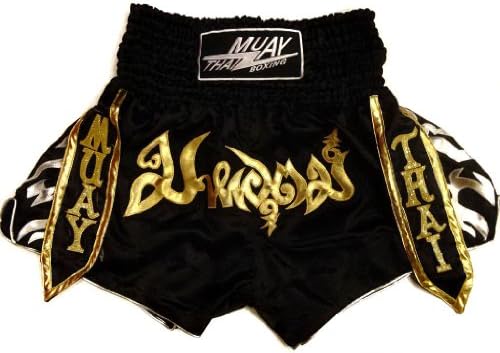 MuayThaiPremium - Thai Boxing Shorts Handmade Black BS-121