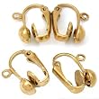 2 Pairs Gold Plated Clip On Clipon Earrings Findings