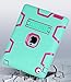 iPad 4 Case,iPad 2 Case,iPad 3 Case,BENTOBEN Kickstand Hybrid 3 In 1 Shockproof High Impact Resistant Heavy Duty Rugged Full Body Protective Case for iPad 2 3 4 Retina, Mint Green & Rose Red