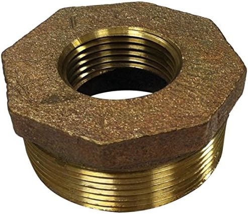 Anderson Metals Brass Threaded Pipe Fitting, Octogon Bushing, 2" Male x 1-1/4" Female