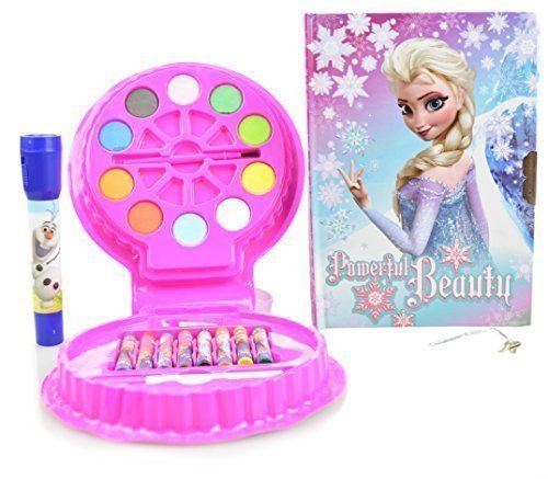 Frozen 21 piece art case, diary with lock and pen flash…