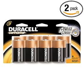 Duracell Batteries, D Size, 8-Count Packages (Pack of 2) by
