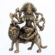 Religious Statue Brass Collectible Figurines Goddess Durga 6.5 inches