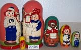 Raggedy Ann and Andy Russian Nesting doll * 5pc/6-7in * #7.101