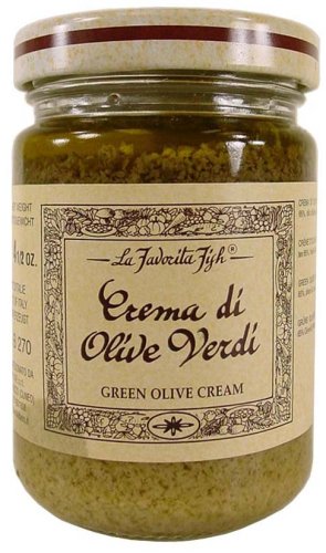 La Favorita Italian Crema di Olive Verdi green olive cream spread or tapenade 4.5 oz jar by La Favorita