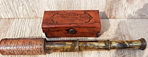 12'' Different Style Brass Ship Telescope with Leather Case.C-3092