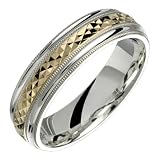 Ilario - Checker Design Two Tone Comfort Fit Wedding Band Custom Made!
