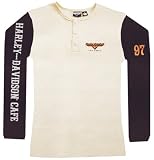 HARLEY-DAVIDSON Womens Las Vegas Cafe Henley Thermal Biker Shirt
