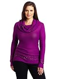 Ak Anne Klein Women's Plus Size Longsleeve Cowl Neck Pullover Sweater