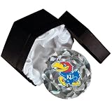 NCAA Kansas University Jayhawks 4-Inch High Brillance Diamond Cut Glass Paperweight