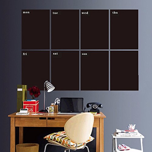 60*80cm Black Weekly Memo Removable Vinyl Chalkboard Decals/PVC Blackboard Wall stickers/Furniture stickers