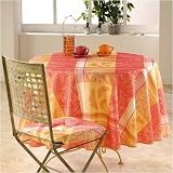Nappe valeriane corail ronde diametre 180cm