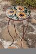 Sunflowers Round Glass Side Table Sunflowers Round Glass Side Table
