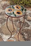 Sunflowers Round Glass Side Table