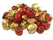 Club Pack Of648 Glitter Red And Gold Apple Christmas Ornaments