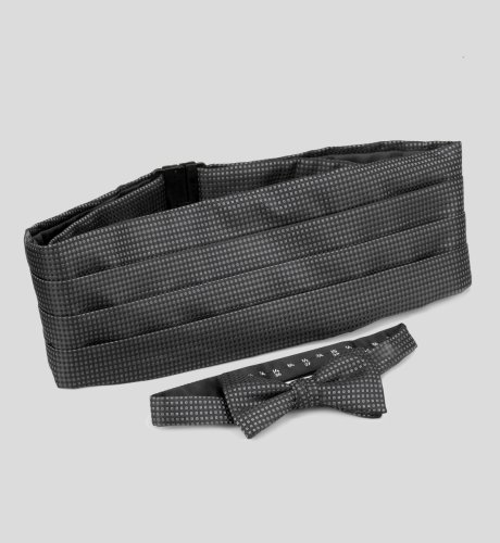 Metallic Square Design Bow Tie & Cummerbund Set