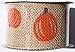 Glittery Orange Pumpkins Fall Autumn Halloween Wired Burlap Ribbon Spool - 2.5