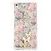 P6 Case, Huawei Ascend P6 Case - Mavis's Diary 3D Handmade Bling Crystal Cute Butterfly Sparkle Glitter Pink Flowers Case Hard Cover for Huawei Ascend P6 with Soft Clean Cloth (One Case)