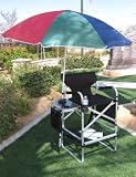 OASIS BIG DADDY Tall Heavy Duty Director Chair w/ Side Table-Storage Side Bag-Storage Bottom Net & BIG Umbrella-BULLET PROOF CONSTRUCTION-5 YEARS WARRANTY-OVERSIZE DIMENSIONS....