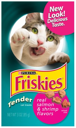 Friskies Cat Treats Tender Salmon & Shrimp Flavors, 3-Ounce Pouches (Pack of 20)