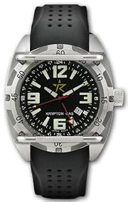 Rogue Warrior Red Cell Silver Silocone Rubber Band 200M GMT Watch