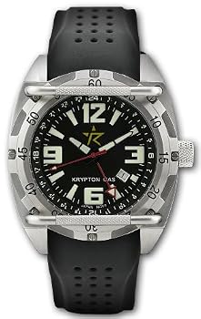 Rogue Warrior Red Cell Silver Silocone Rubber Band 200M GMT Watch