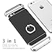 iPhone 6 Plus Case,iPhone 6s Plus Case,Myriann 3 in 1 Ultra Thin Hard Protective Luxury Case Cover for iPhone 6 Plus/iPhone 6s Plus(5.5Inch)with 360 Degree Rotating Ring Kickstand(Black)