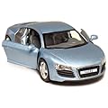 Set of 4: 5" Die-cast Metal Audi R8 Sport Coupe 1:36 Scale (Metallic Blue/Grey/Red/Silver)