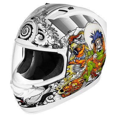 Icon Alliance Helmet, White Shakki, Size: XL, Gender: Mens, Primary Color: White, Helmet Type: Full-face Helmets, Helmet Category: Street 0101-5595 On Sale