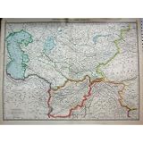 地図 C1890 アジアペルシャ Turkestan アフガニスタンアゼルバイジャン