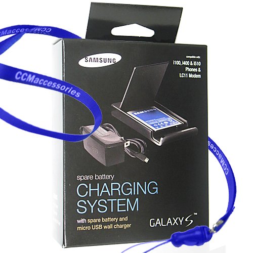Samsung External Battery Charger with Spare Battery and Home Travel Charger for Samsung DROID Charge i510, Continuum i400, Gem i100 and Samsung 4G LTE Mobile Hotspot LC11