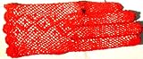 Fancy Red Lace 9 Inches Net Party Gloves