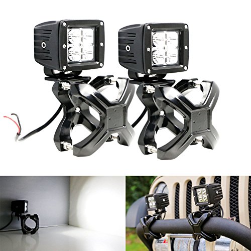 KAWELL 2-3 inch Diameter Bull Bar X-Clamp Brackets for Offroad LED Light Kits (Pack of 2)